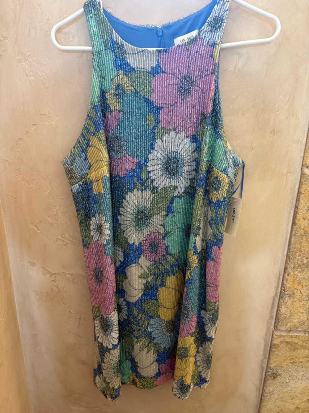 Floral Tank Dress in Blue, Pink & Yellow
